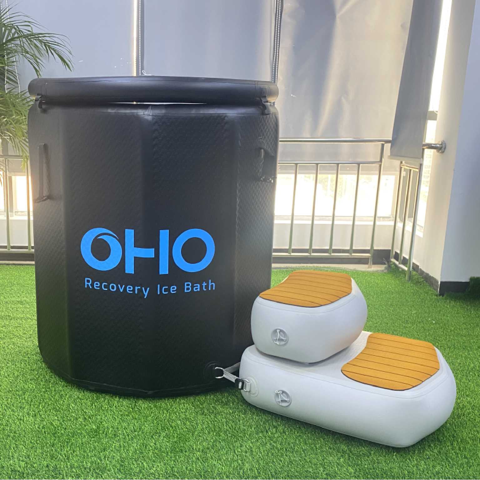 OHO DWF Drop Stitch Training Cold Therapy Pool Tub Barrel Inflatable Challenge Ice Bath For Fitness Recovery